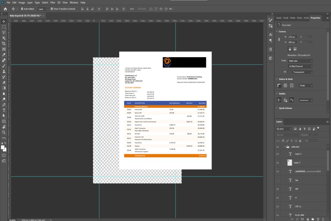 Modèle Word et PDF de relevé de compte d'entreprise de la Nishi-Nippon City Bank template